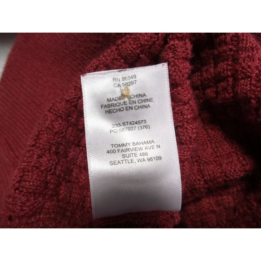 Tommy‎ Bahama Sweater Mens Size Extra Large Red Pullover Knit Mock Neck